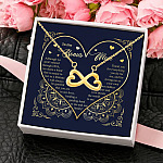 To My Bonus Mom Although We Aren't Related Through D N A - Bonus Mom Gifts - Infinity Heart Pendant Necklace
