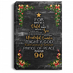 Isaiah 9 6 Christian Framed Canvas, White, 0.75'' Framed Canvas Isaiah 9 6 Christian Framed Canvas, White, 0.75'' Framed Canvas