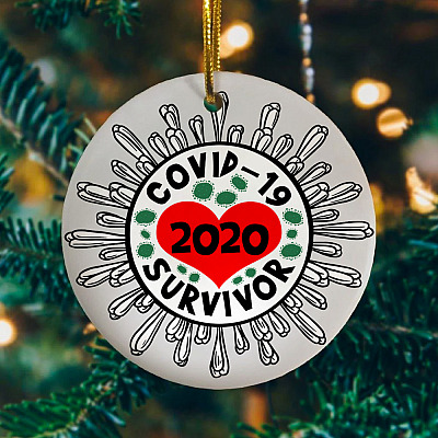 Survivor 2020 Global Pandemic Decorative Christmas Ornament Keepsake - Holiday Flat Circle Ornament