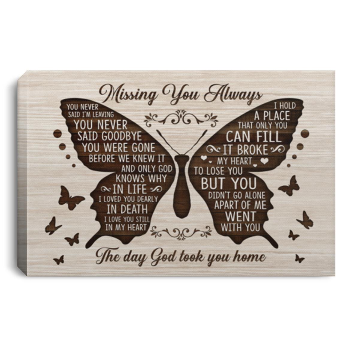 Missing You Always You Never Said I'm Leaving, White, 0.75'' Framed Canvas