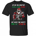 Santa Claus Up TShirt, Black, Unisex T-Shirt