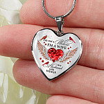I'm Not A Widow I'm A Wife To A Husband Cardinal Bird Wings Heart Necklace - In Memory Of Husband Necklace - Heart Luxury Necklace (Silver)