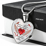 I'm Not A Widow I'm A Wife To A Husband Cardinal Bird Wings Heart Necklace - In Memory Of Husband Necklace - Heart Luxury Necklace (Silver)