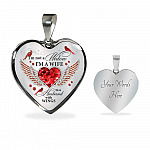 I'm Not A Widow I'm A Wife To A Husband Cardinal Bird Wings Heart Necklace - In Memory Of Husband Necklace - Heart Luxury Necklace (Silver)