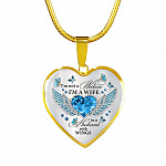 I'm Not A Widow I'm A Wife To A Husband With Butterfly Wings Heart Necklace - In Memory Of Husband Necklace - Heart Luxury Necklace (Gold Plated)