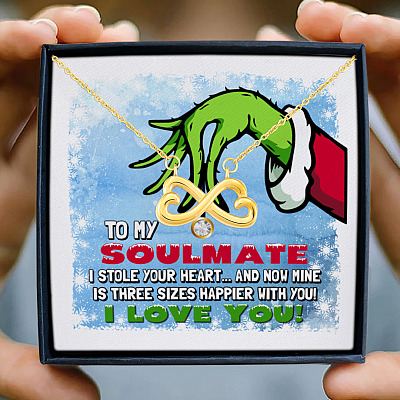 To My Soulmate Stink Stank Stunk 2020 Infinity Heart Pendant Necklace - Christmas Gift For Future Wife