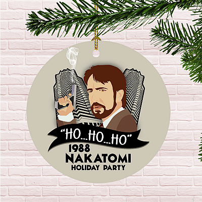 Ho Ho Ho Hans Christmas Ornament - 1988 Nakatomi Holiday Party Ornament - Christmas Movies Ornament