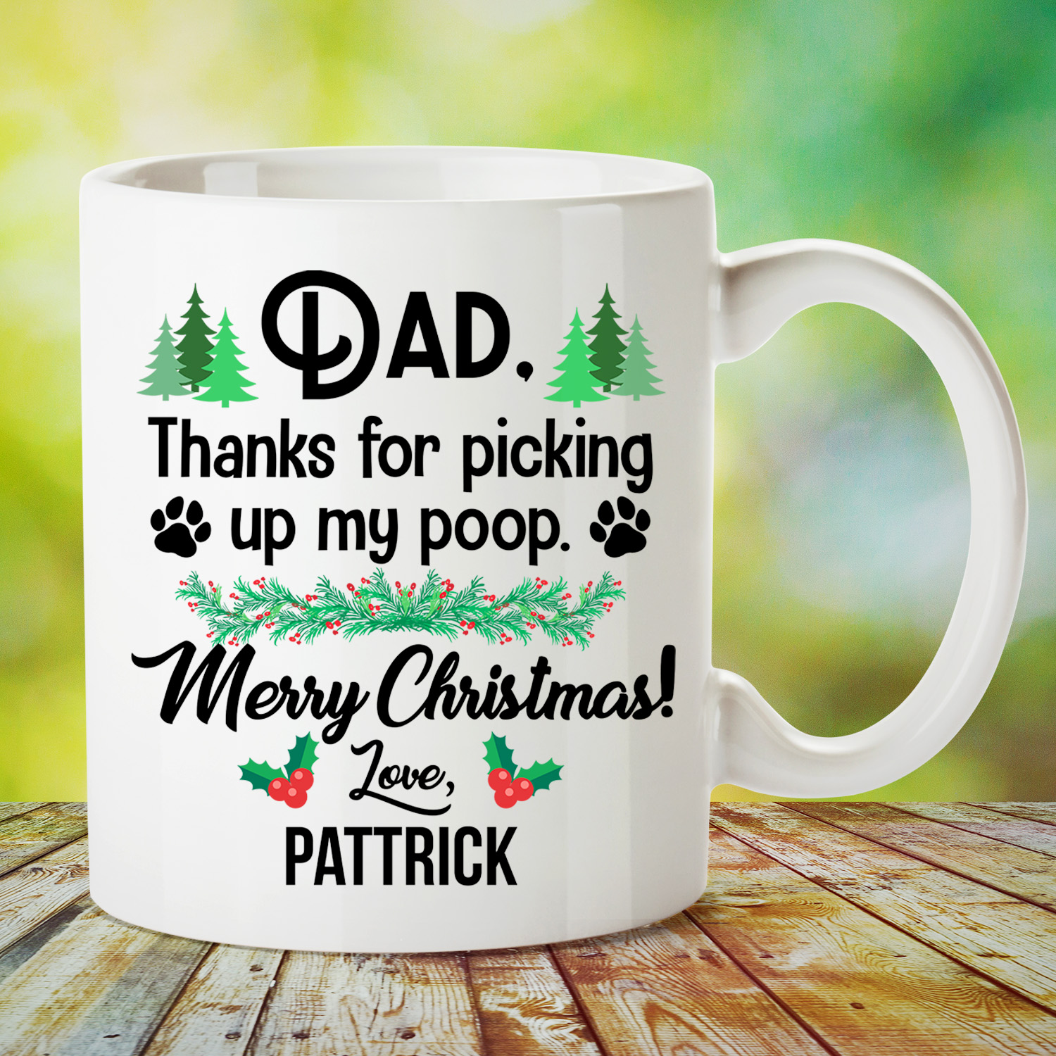 10VT. Dad Thanks For Picking My Poop Christmas-mk2- Bebas Neue #000000