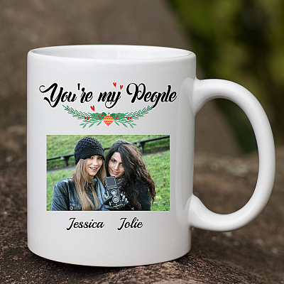 Alternative view of Personalized Photo You Are My People Ceramic Coffee Mug - Water Bottle - Gift Ideas for Bestfriend