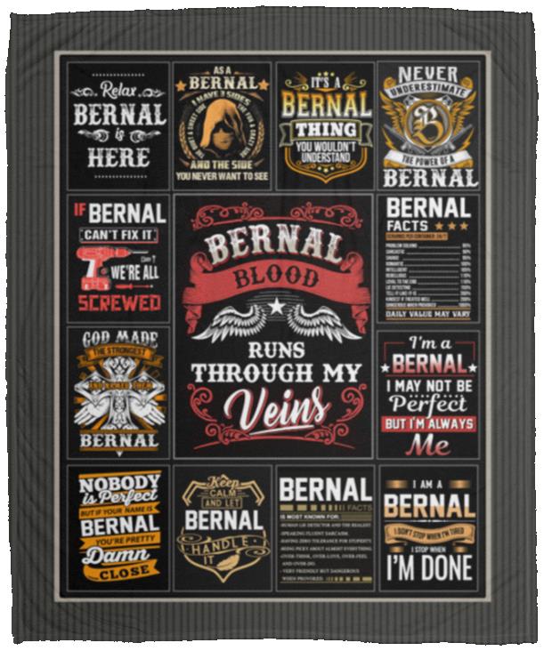 Bernal Blood Runs Through My Veins Blanket, White, Cozy Plush Fleece Blanket - 50x60