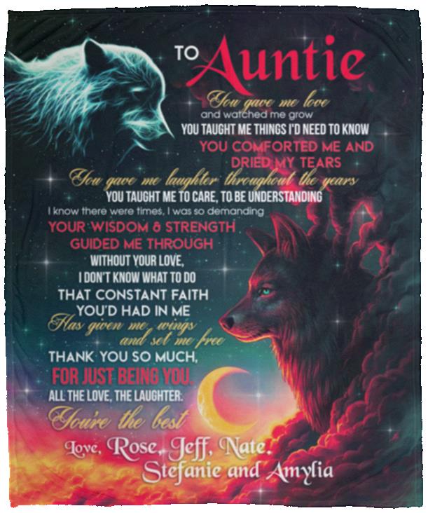 To Auntie You Gave Me Love, White, Cozy Plush Fleece Blanket - 50x60