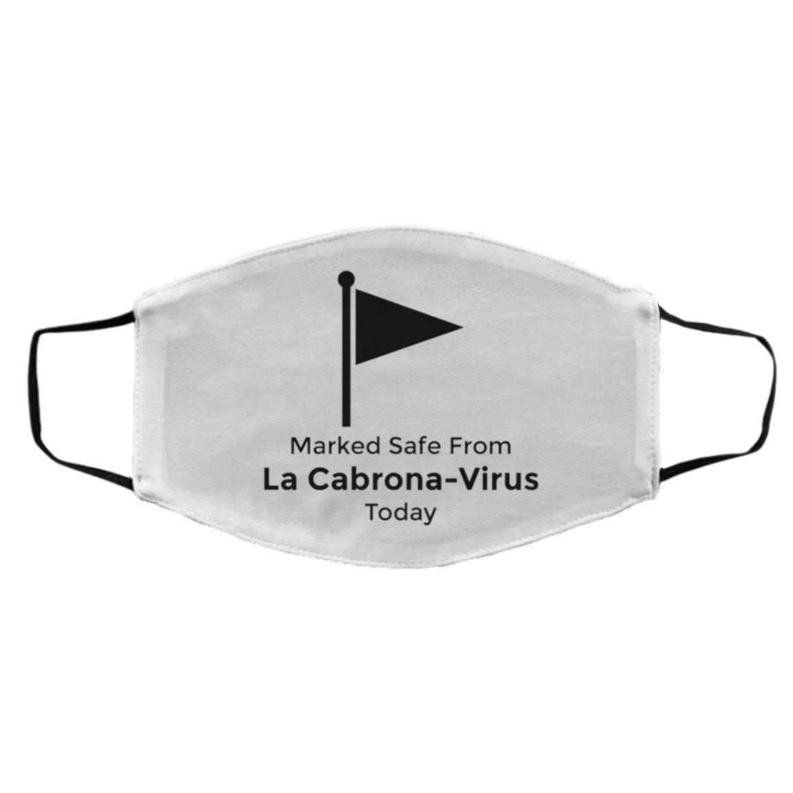 Marked Safe from La Cabrona, White, Cloth Face Cover – Medium/Large Marked Safe from La Cabrona, White, Cloth Face Cover – Medium/Large
