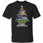 Merry Sharkmas Shirt, Black, Unisex T-Shirt