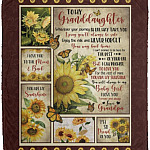 Personalized Grandpa to My Granddaughter Blanket, White, Cozy Plush Fleece Blanket - 50x60