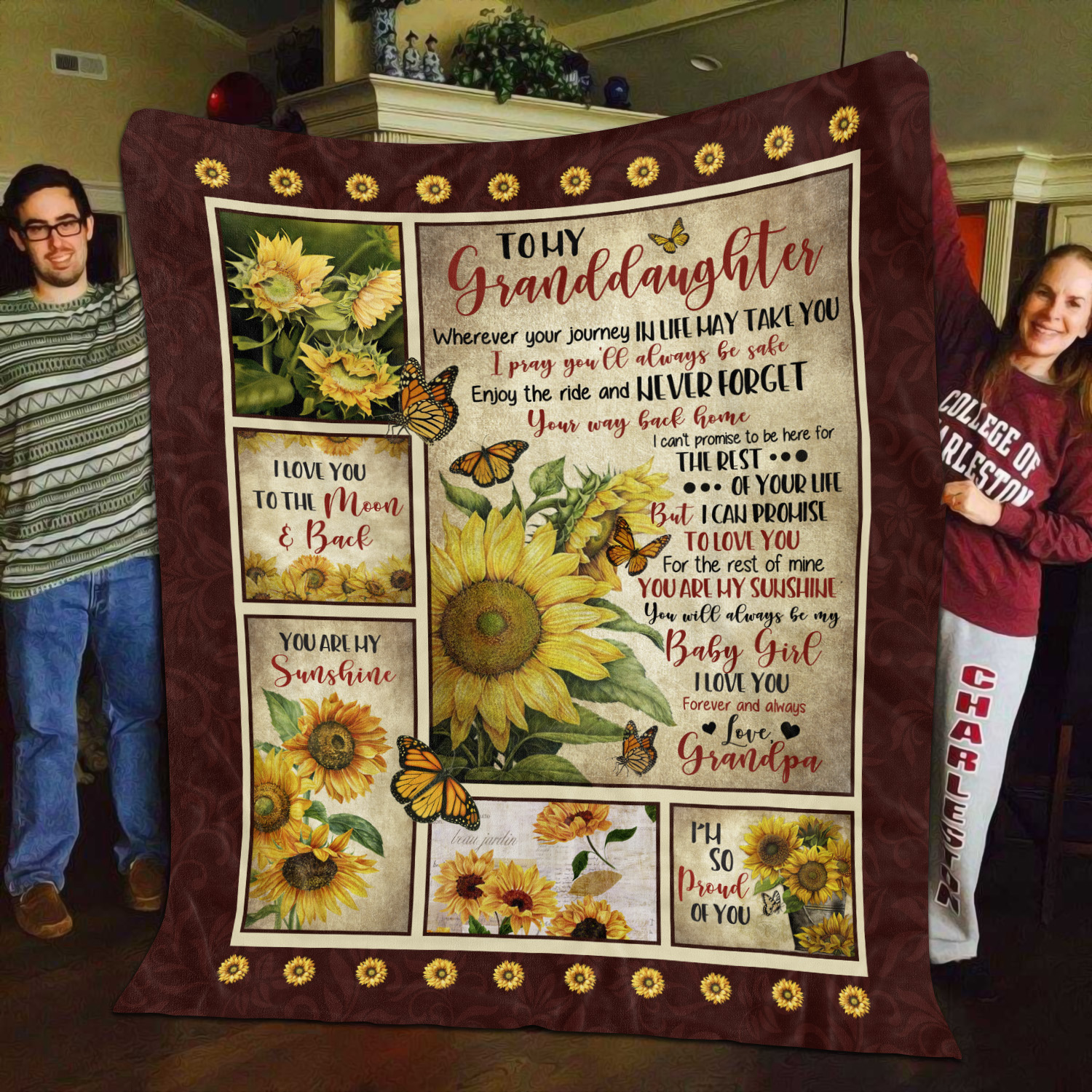 9O_ Granddaughter Sunflower Grandpa (11) Blanket Mockup 11