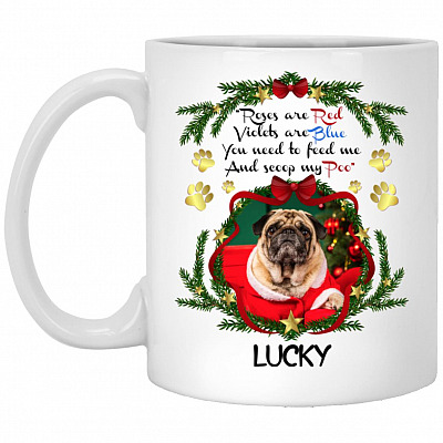 Personalized Photo Roses Are Red, White, 11 oz. White Mug
