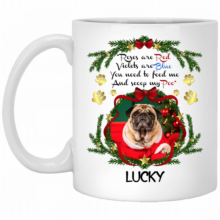 Personalized Photo Roses Are Red, White, 11 oz. White Mug