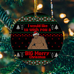 6VT. Big Merry Christmas Wood Meme ornament mockup2