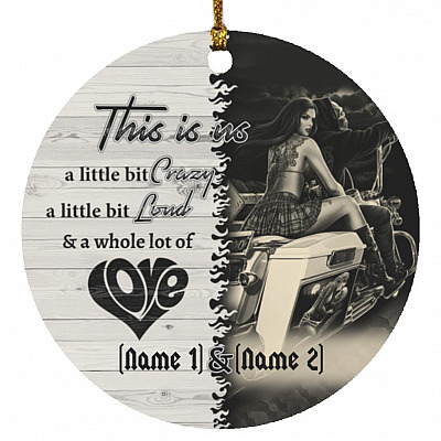 Personalized Couple Christmas Ornaments, White, Circle Ornament