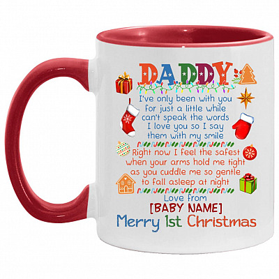 AM11OZ Accent Mug, White/Red, 11 oz. Accent Mug