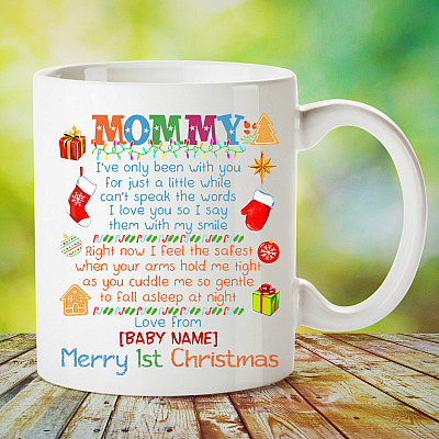 Alternative view of Personalized Baby to Mommy I've Only Been with You for Just a Little While I Love You Coffee Mug - Water Bottle
