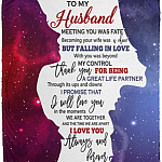 To My Husband Fleece, White, Cozy Plush Fleece Blanket - 50x60