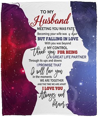 To My Husband Fleece, White, Cozy Plush Fleece Blanket - 50x60