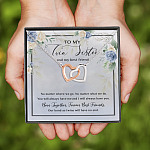 12VT. To My Twin Sister Interlocking Hearts Necklace