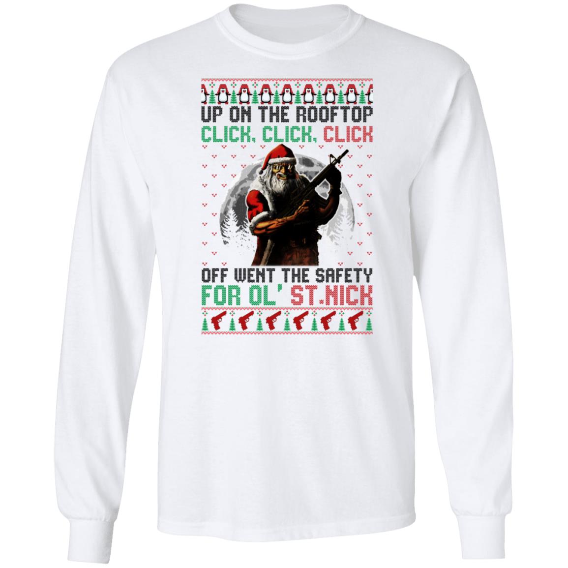 Up On The Rooftop Click Click Click Hoodie, White, Long Sleeve