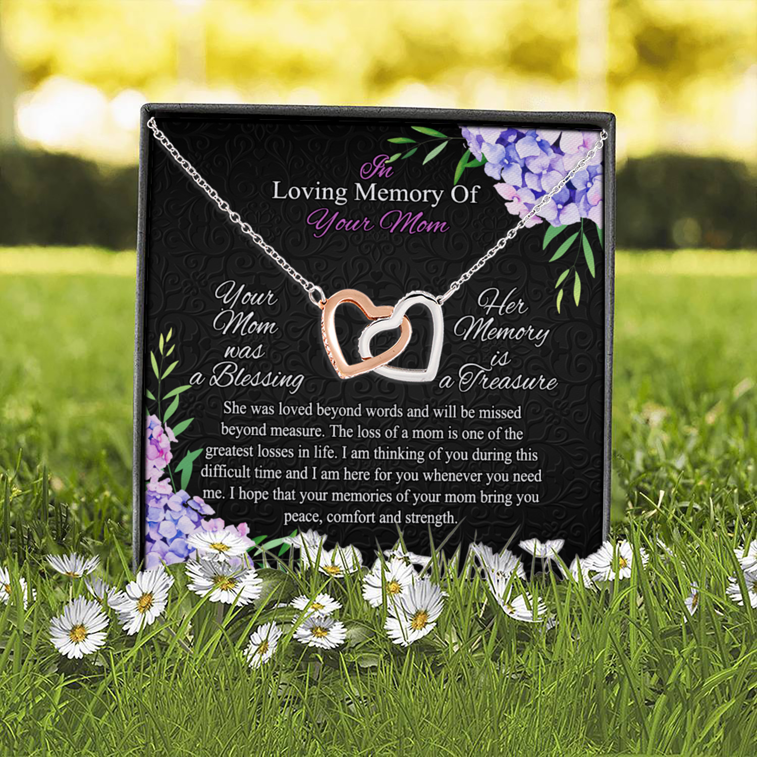 4MH. Loss Of Mom Interlocking Hearts Necklace 2