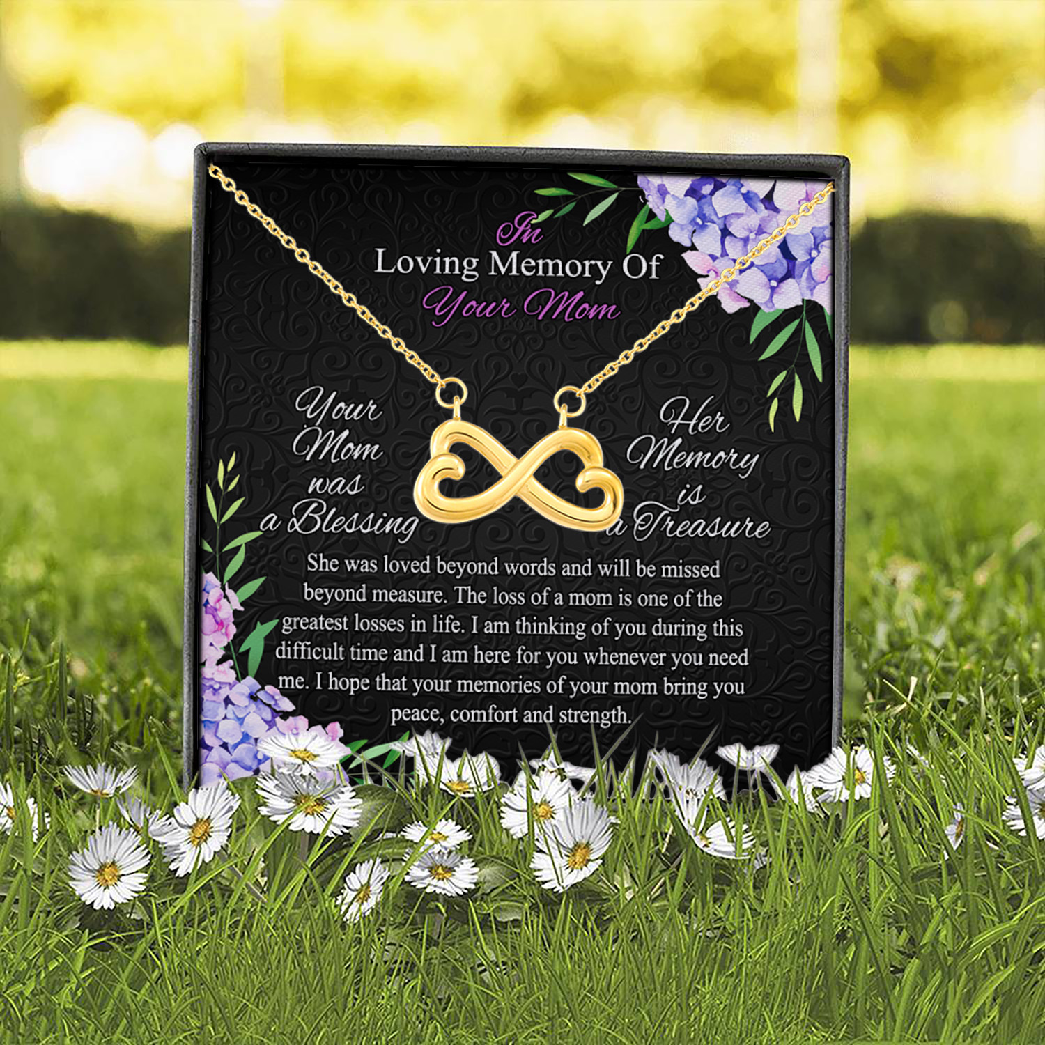 4MH. Loss Of Mom Infinity Heart Necklace (Gold) 2