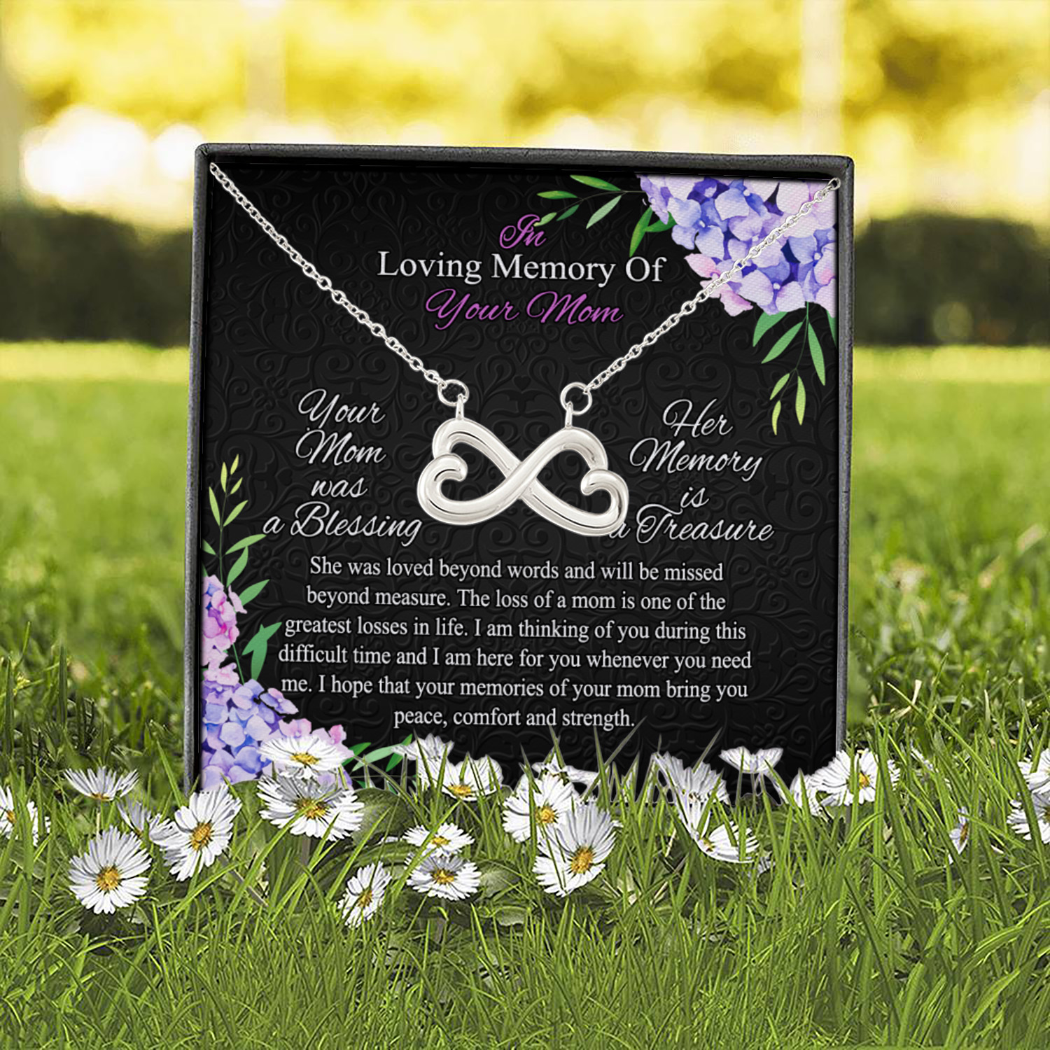 4MH. Loss Of Mom Infinity Heart Necklace (Silver) 2