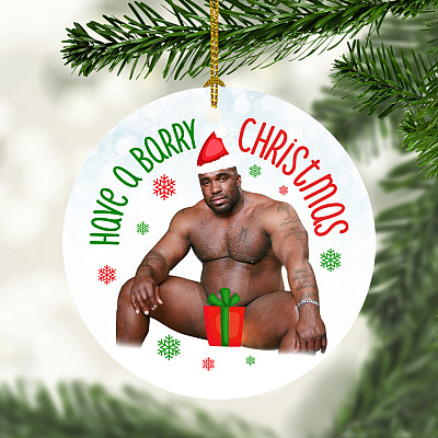 Have A Barry Christmas Funny Barry Meme Ugly Sweater Circle Ornament
