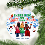 Personalized There Is No Greater Gift Than Friendship Three Bff Christmas Circle Ornament