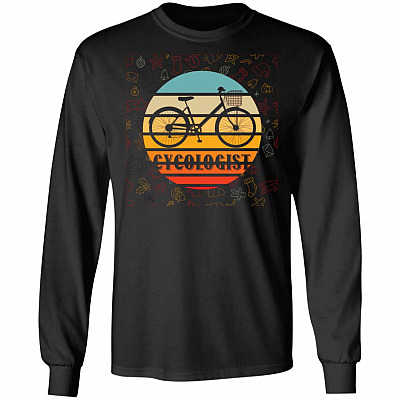 Cycologist Funny Biking, Black, Long Sleeve