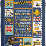 Proud Heavy Equipment Boy Truck, White, Cozy Plush Fleece Blanket - 50x60