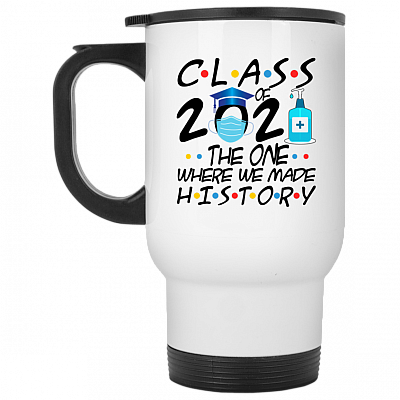 14 oz. White Travel Mug