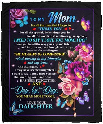 To My Mom For All The Times, White, Cozy Plush Fleece Blanket - 50x60