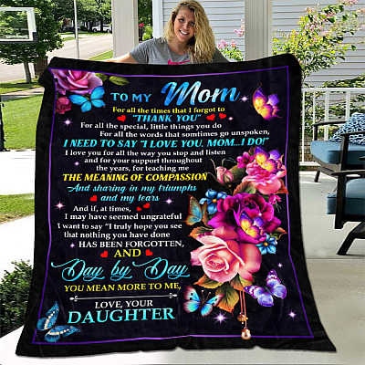 Alternative view of To My Mom For All The Times That I Forgot To Thank You I Need To Say I Love You From Daughter Fleece Blanket