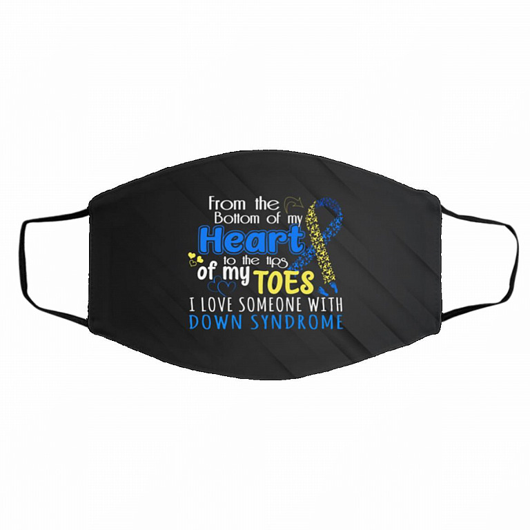 Down Syndrome Awareness Face Mask, White, Cloth Face Cover – Medium/Large