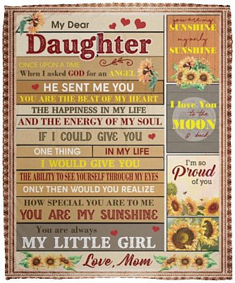 Mom to My Dear Daughter, White, Cozy Plush Fleece Blanket - 50x60