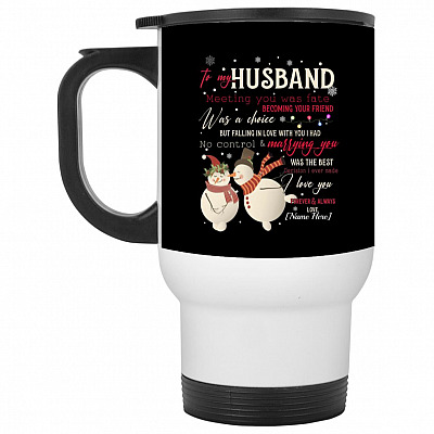 14 oz. White Travel Mug