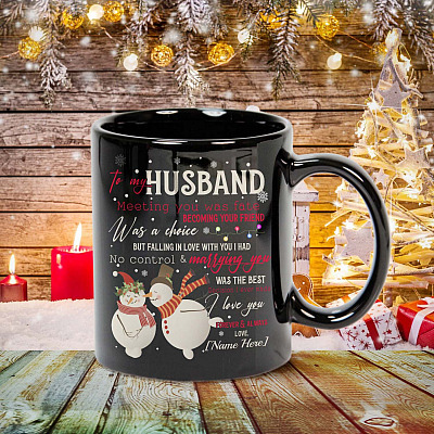 Alternative view of Personalized Wife to My Husband Meeting You Was Fate Becoming Your Friend Ceramic Coffee Mug - Water Bottle