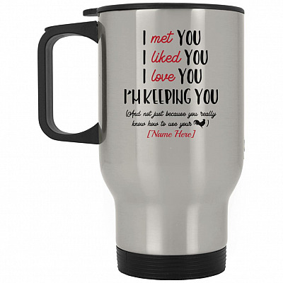 14 oz. Silver Travel Mug