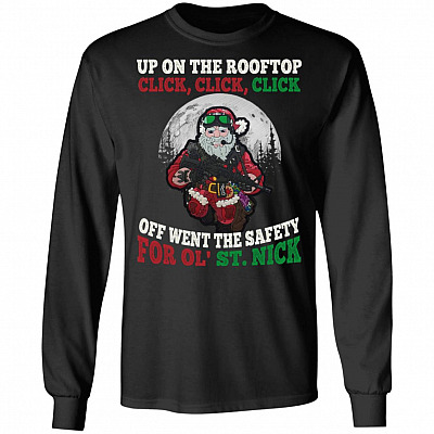 Up On The Rooftop Click Click Click Off Went, Black, Long Sleeve