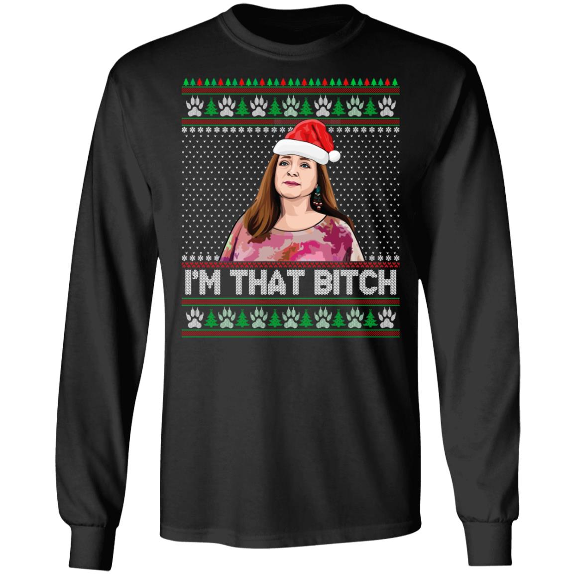 I'm That Bitch Funny Santa Carole Baskin, Black, Long Sleeve