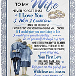 To My Wife Fleece Mink Blanket, White, Cozy Plush Fleece Blanket - 50x60