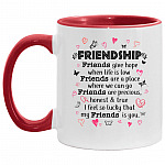 Friendship Accent Mugs, White/Red, 11 oz. Accent Mug