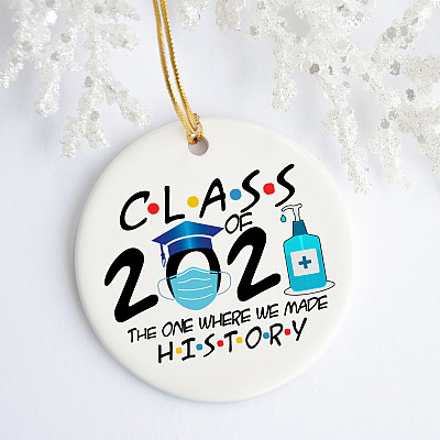 Class Of 2021 The One Where We Made History Graduation Quarantine Christmas Pandemic Circle Ornament