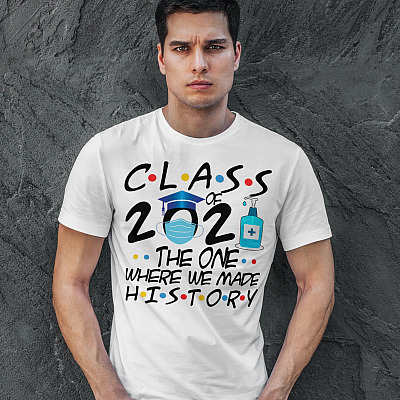 Alternative view of Class Of 2021 The One Where We Made History Graduation Quarantine T-shirt - Funny Class of 2021 Shirt Senior